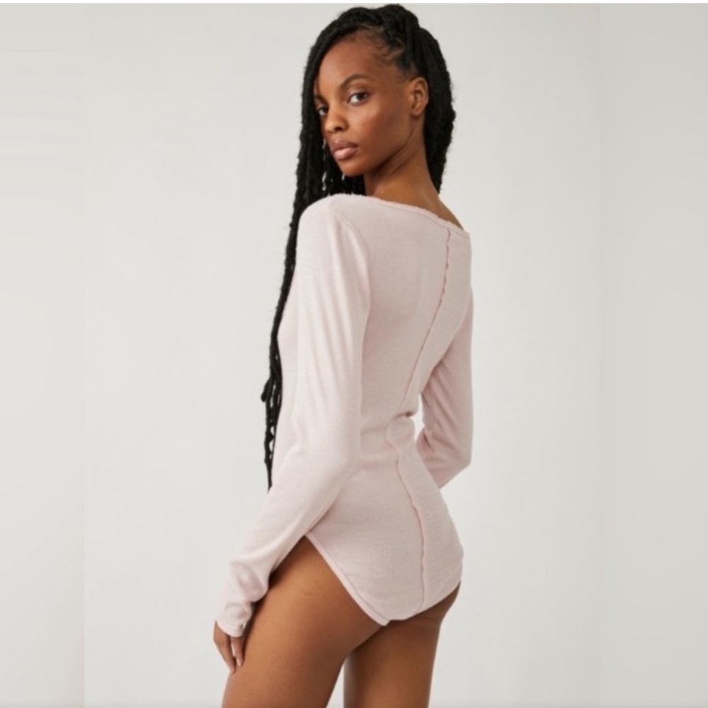 Free People Intimates Pink Sloane Bodysuit